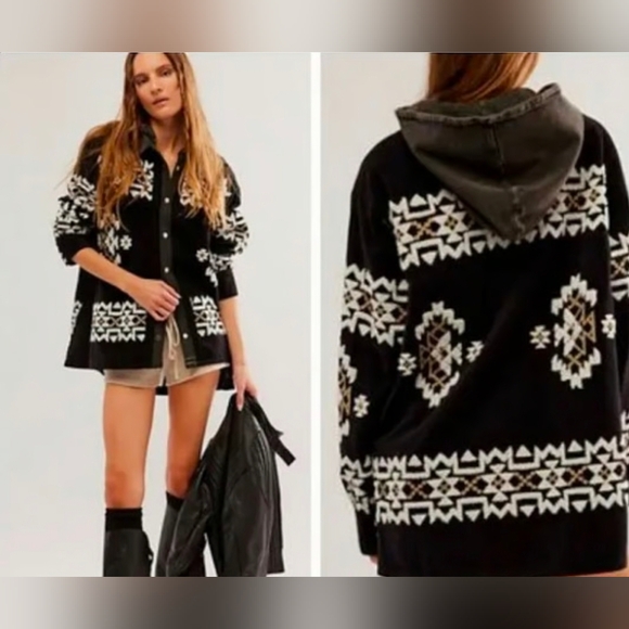 We The Free Cozy Up Patterned Button Up - Picture 3 of 12